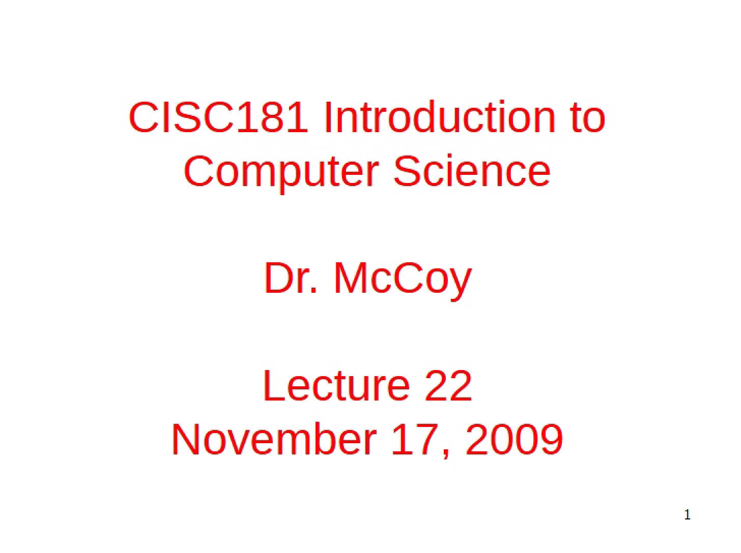 Twenty-Second Lecture