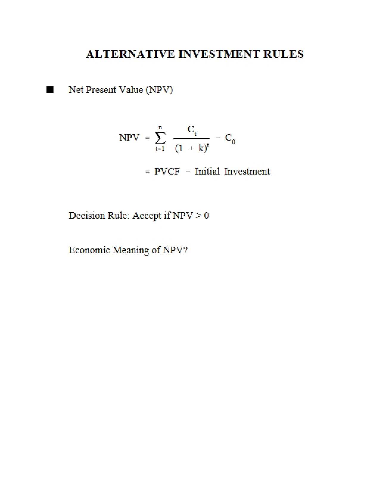 Alternative Investments