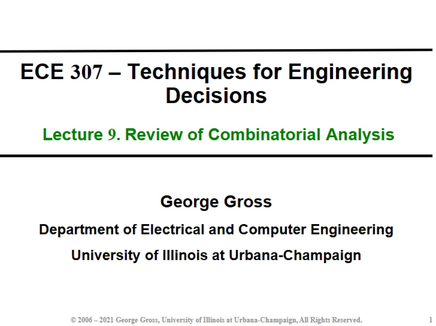 Combinatorial Analysis Review