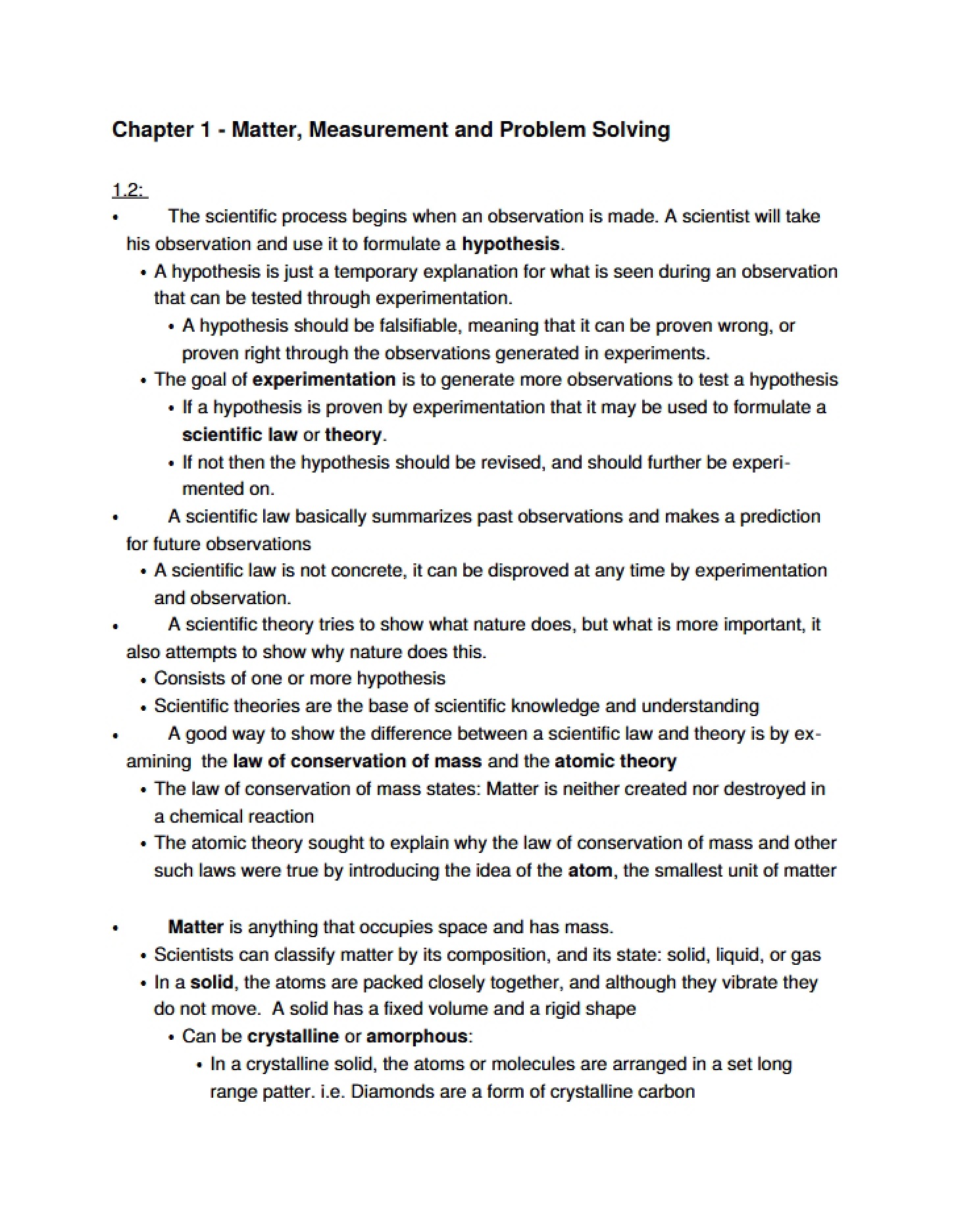 Matter, Measurement, and Problem Solving (Ch 1)