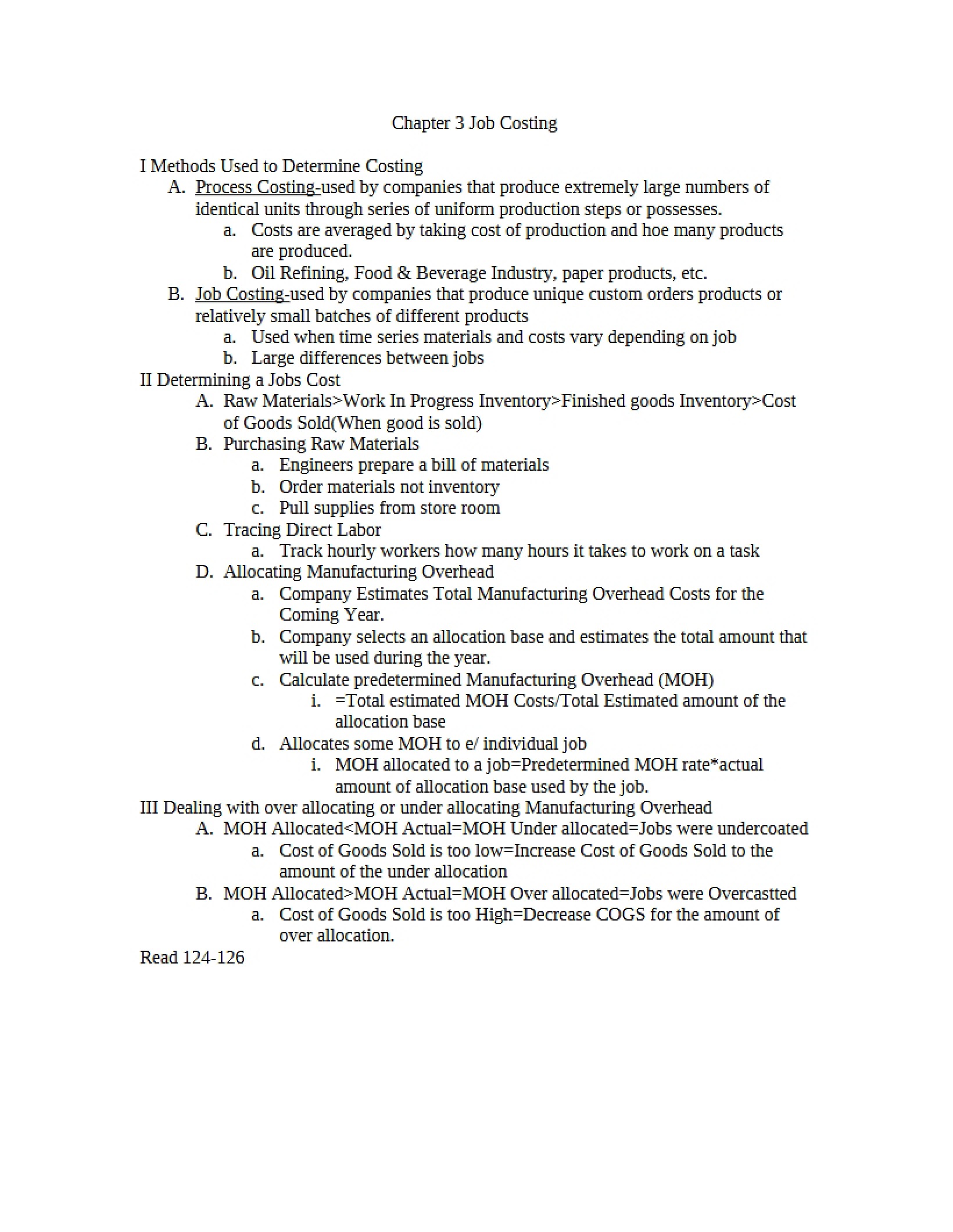 Job Costing Chapter 3