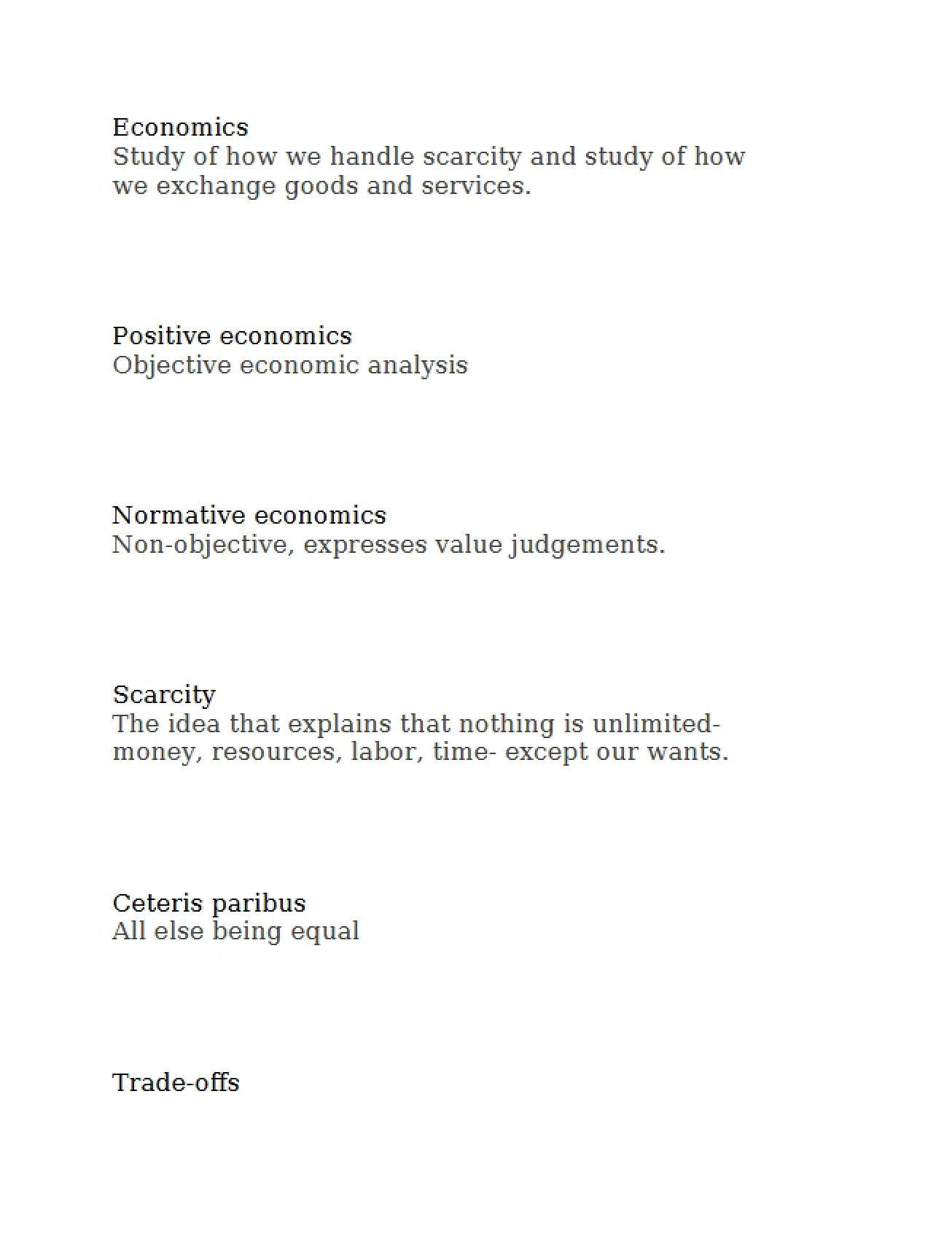 Microeconomics Course Lecture Notes