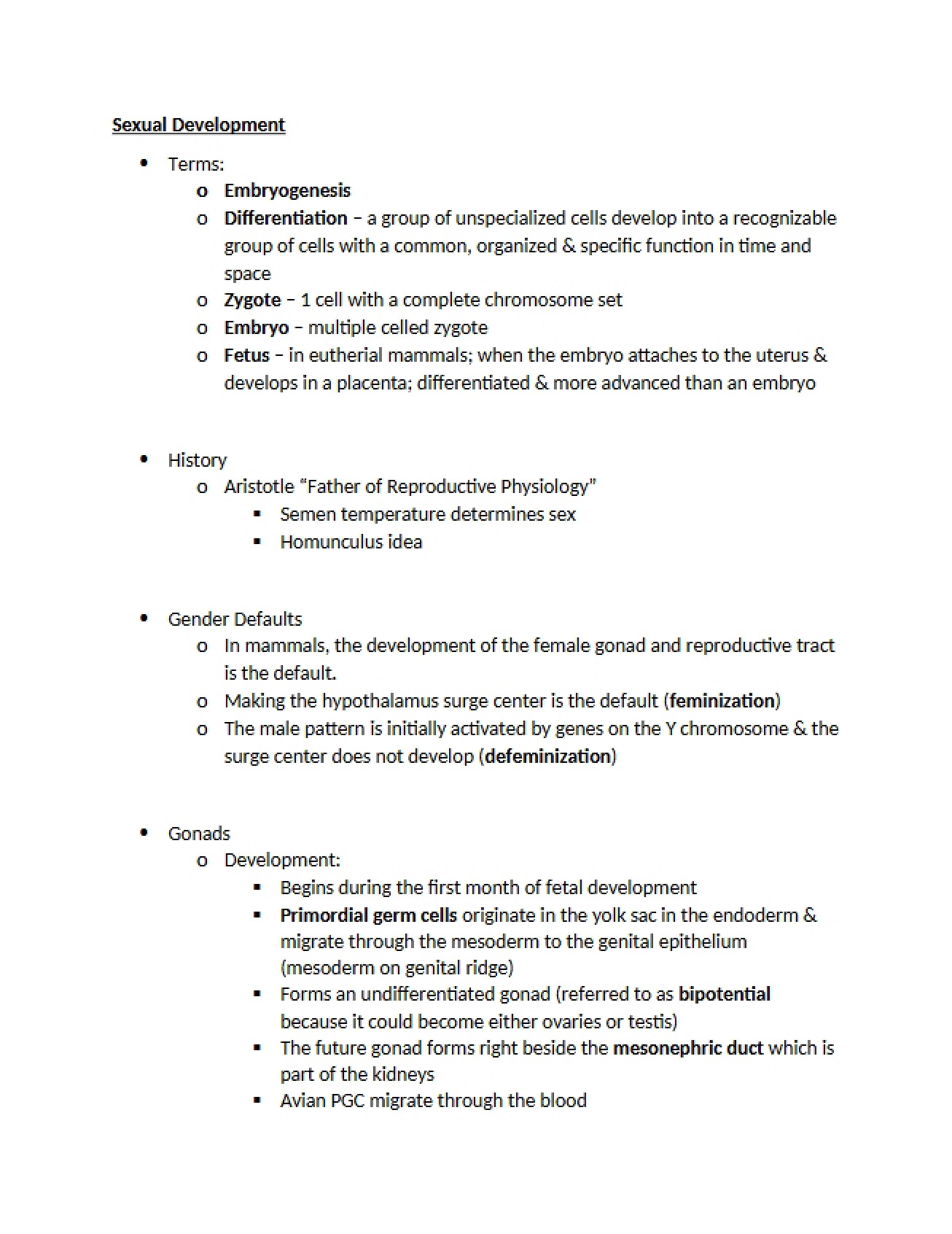 Development of Sexuality