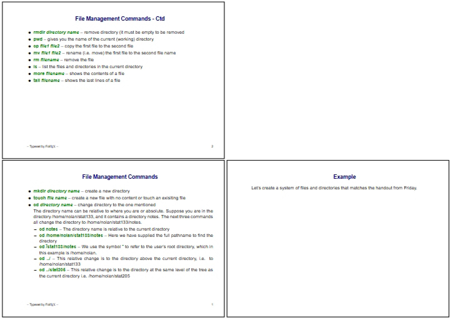 Commands for Managing Files