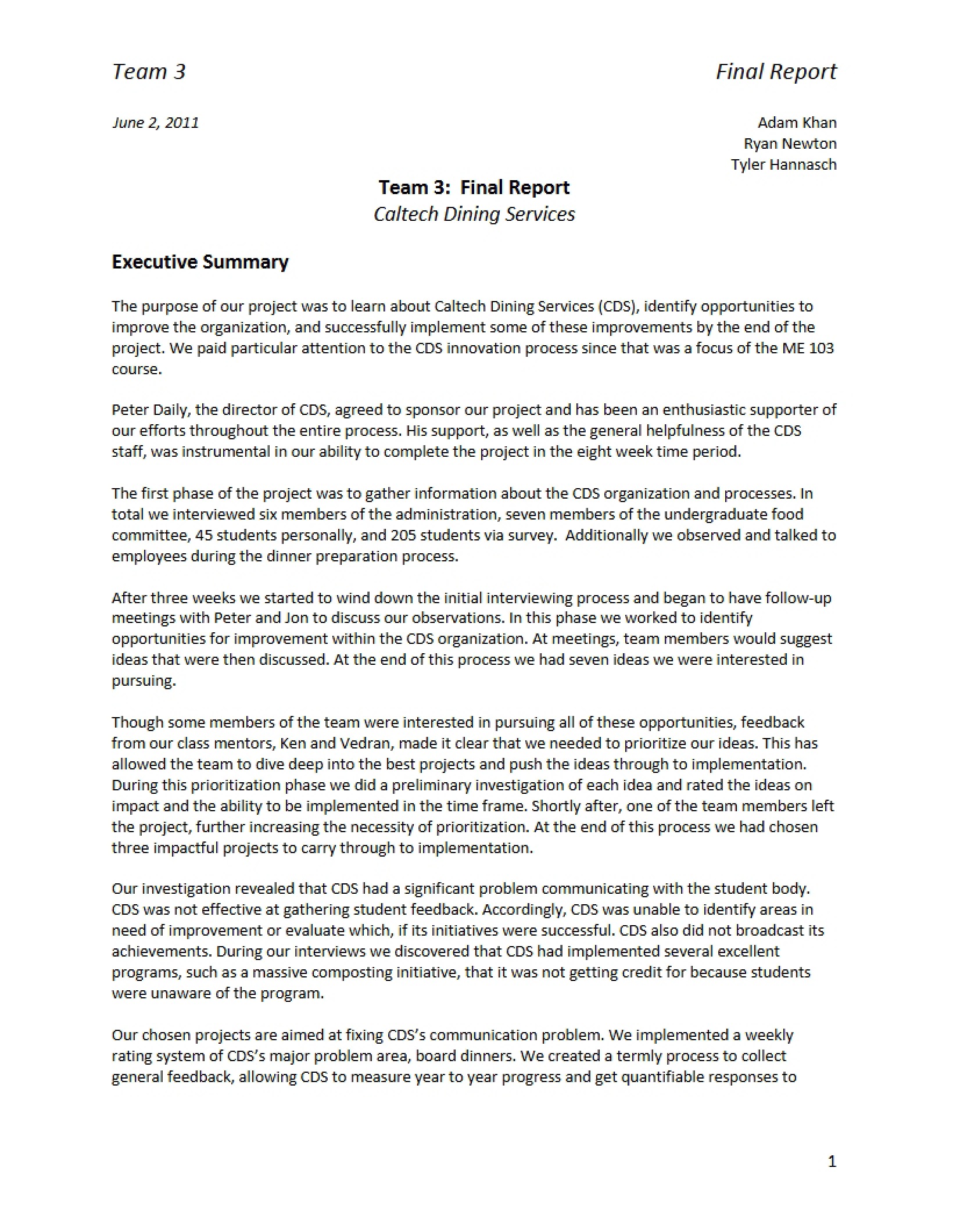 Technology Management Final Report
