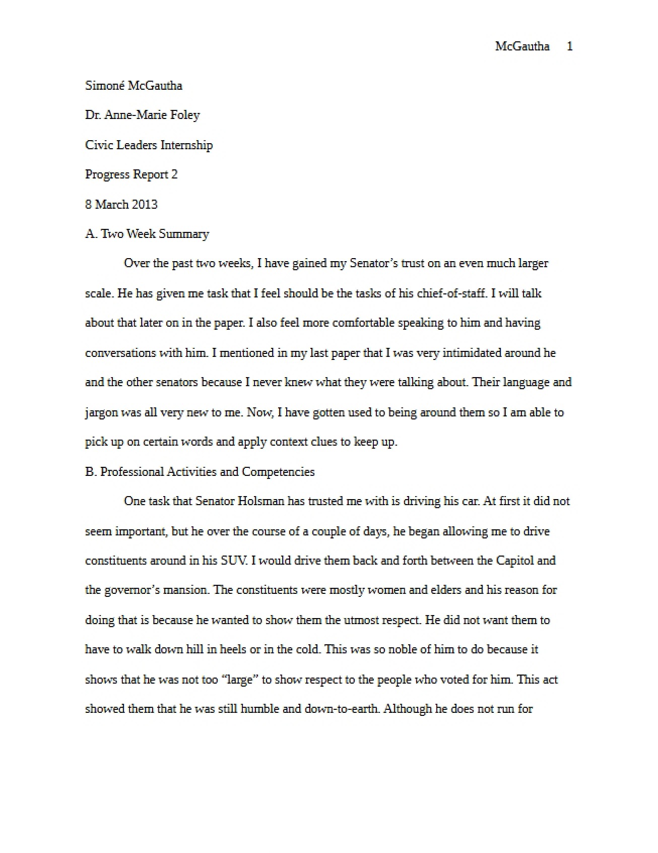 Second Progress Report for CLIP