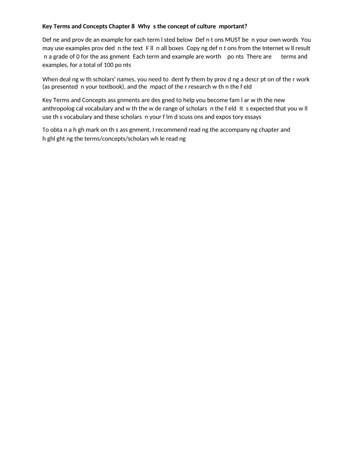 Chapter 8 - Why is the Concept of Culture Important
