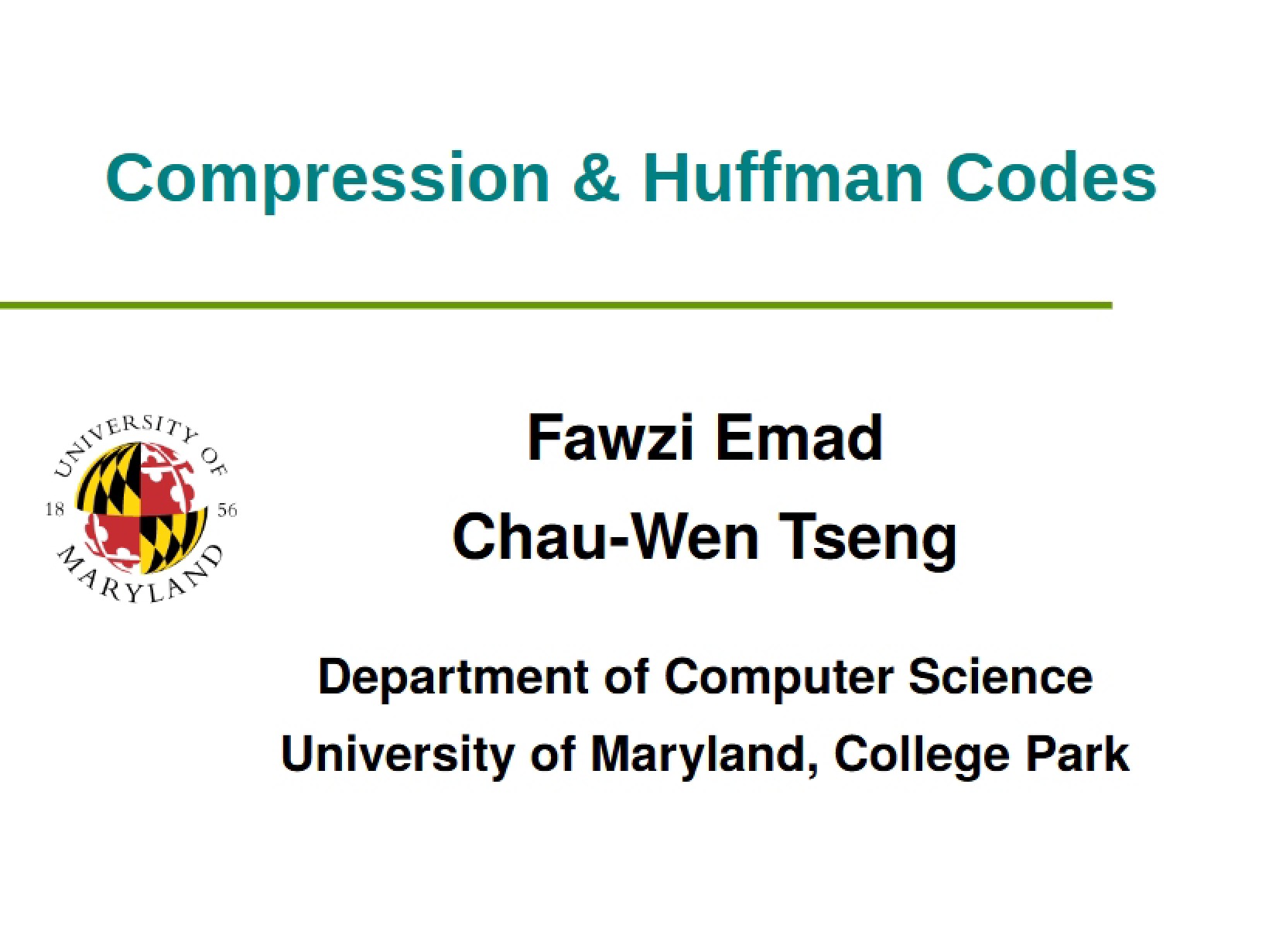 Codes Huffman and Compression