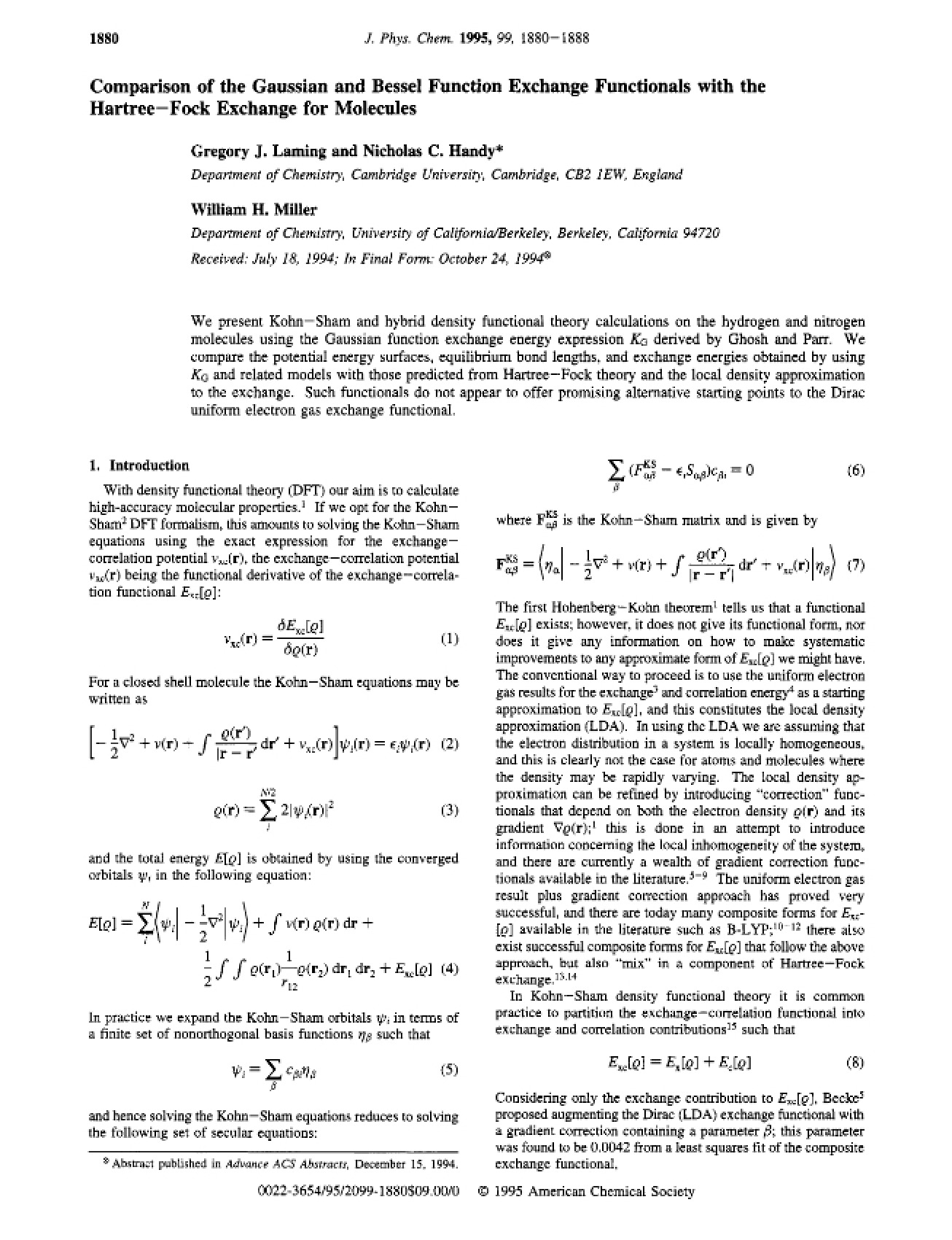 Exchange Functionals Gaussian vs. Bessel Comparison
