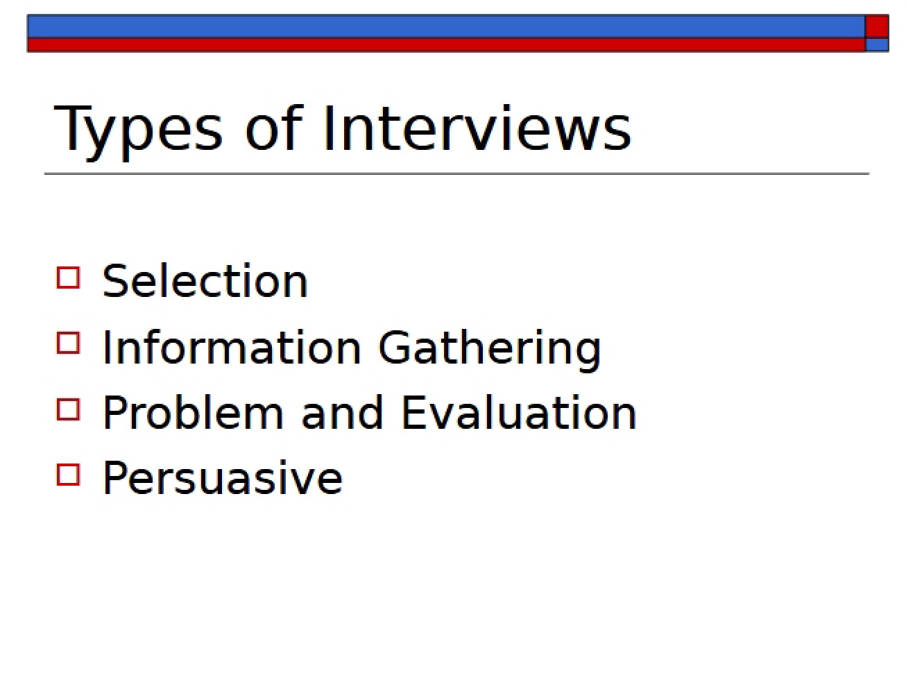 Interview Categories