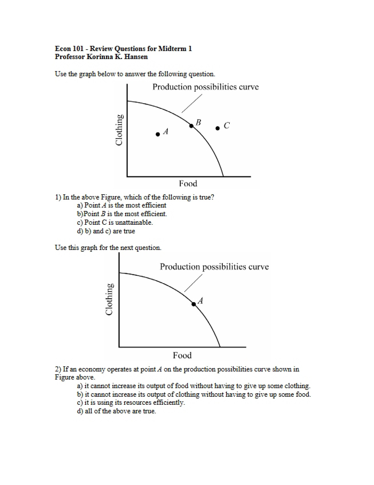 Midterm 1 Review Questions