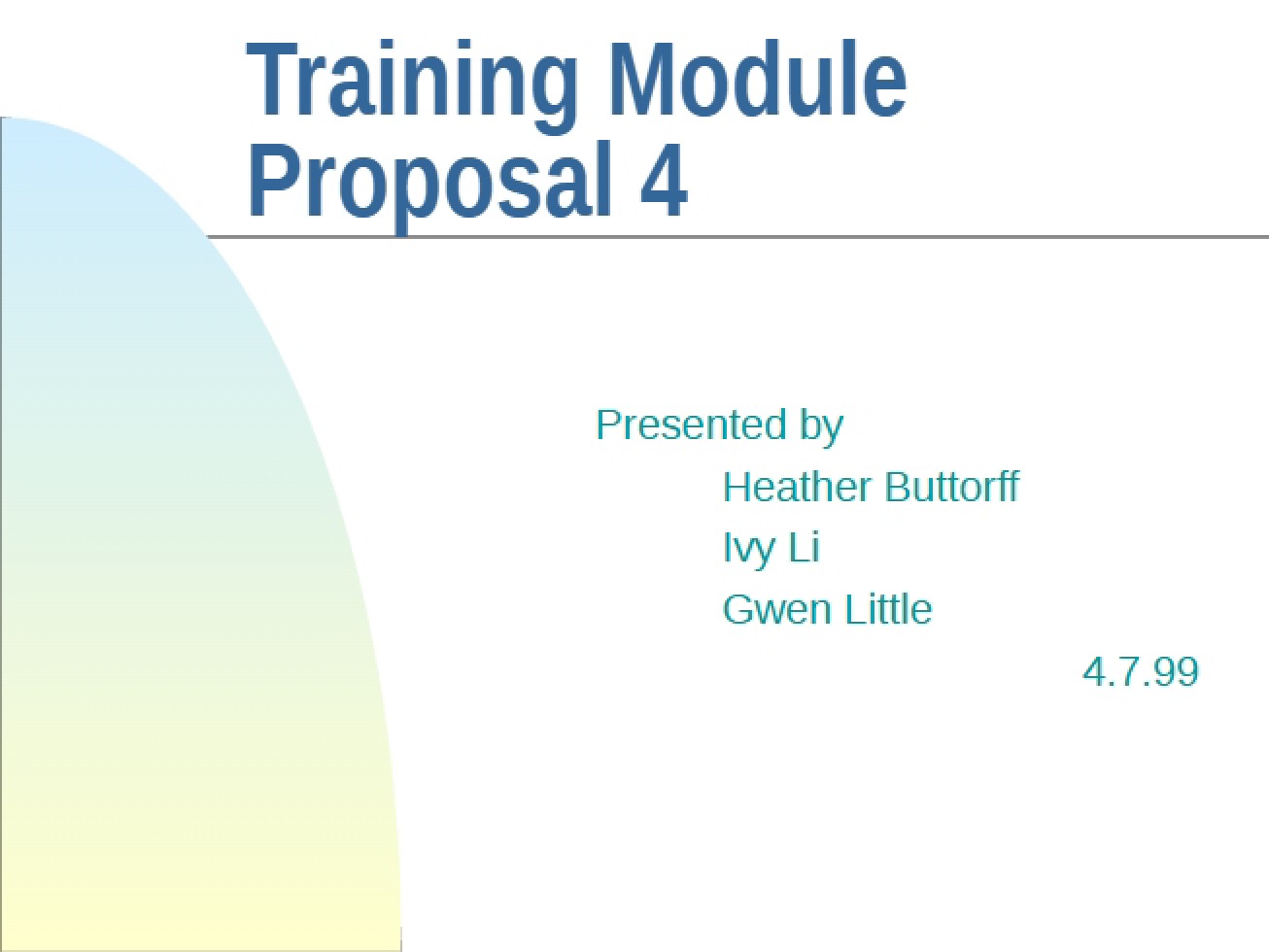 Proposal for Training Module