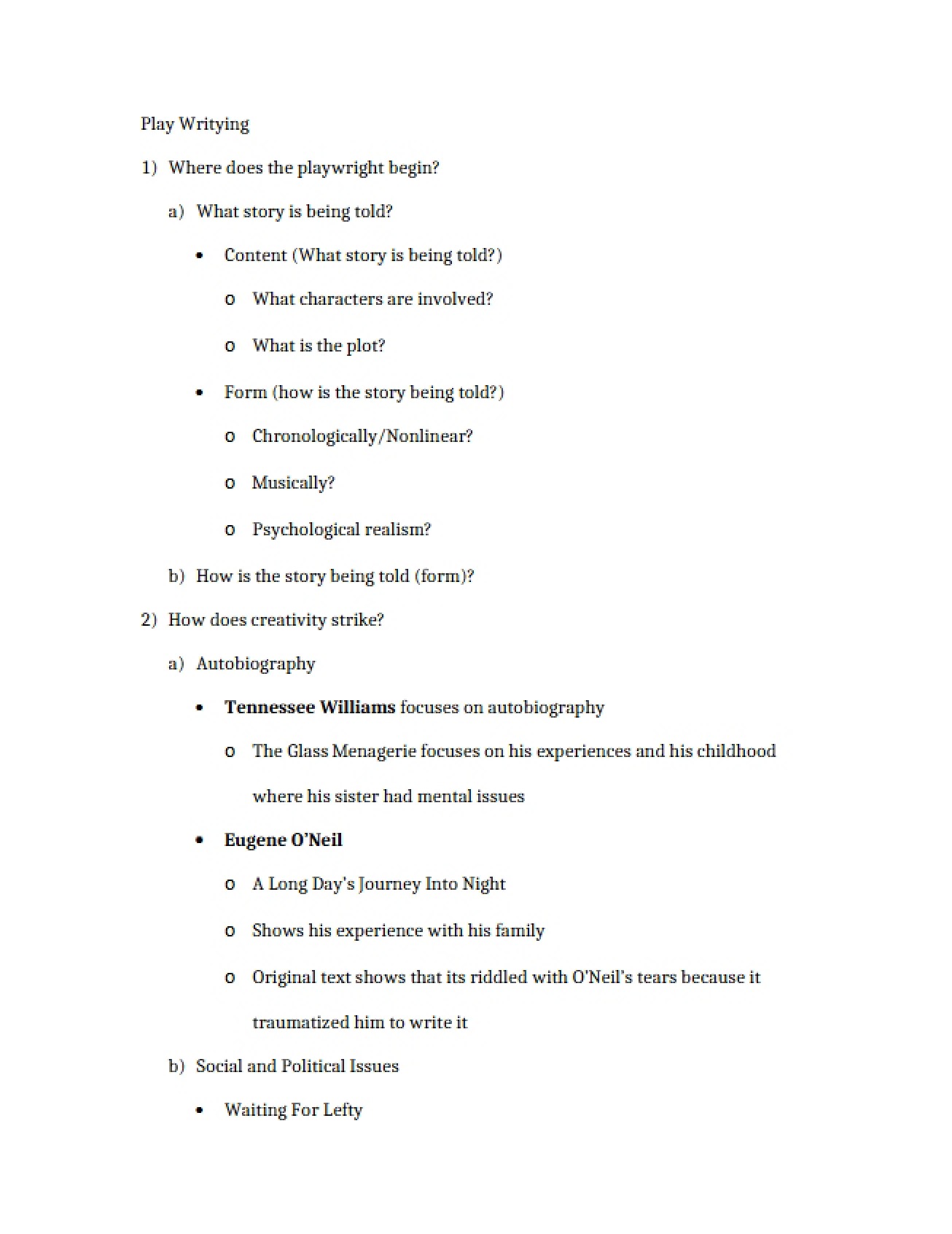 Intro to Theatre Notes