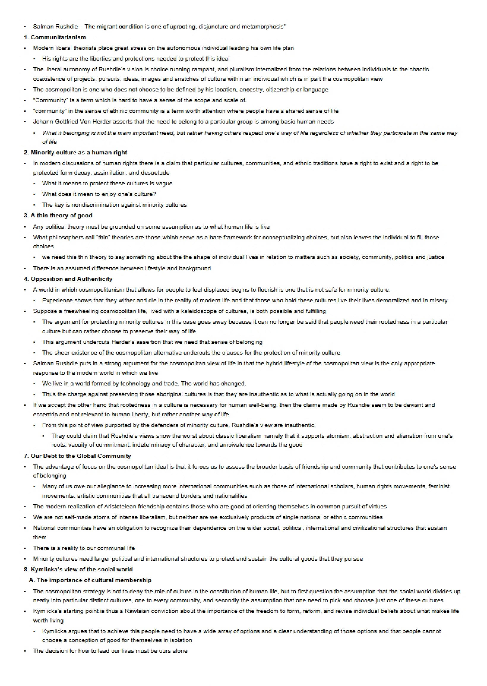 Concepts of Communitarianism