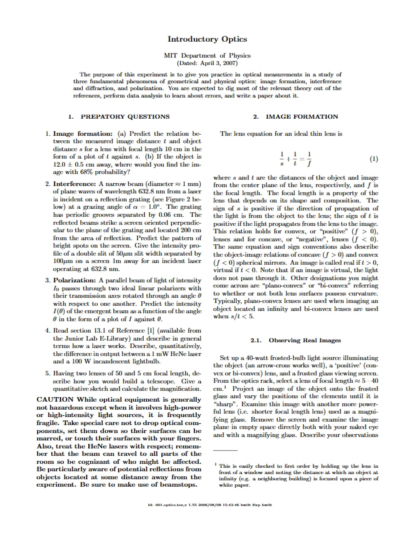 Optics Introduction
