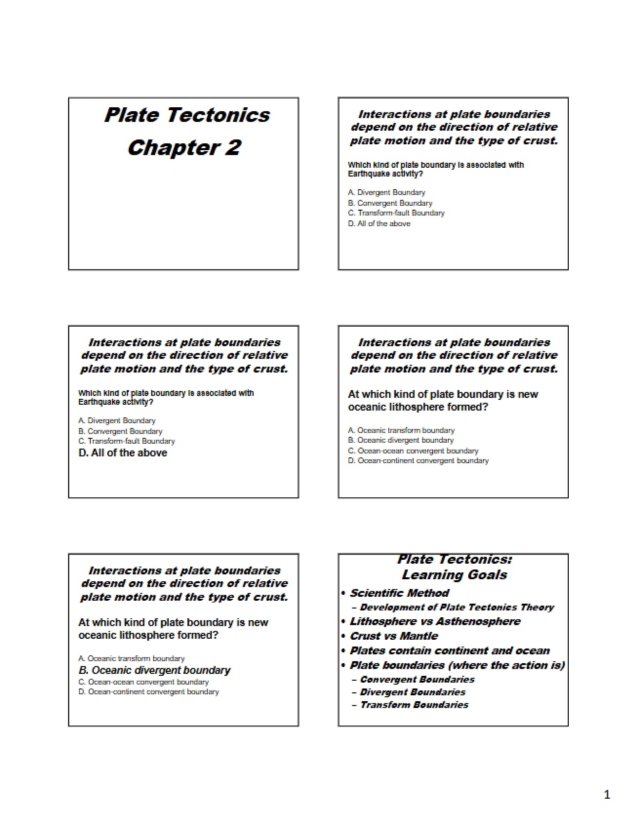 Concepts of Plate Tectonics (Second Instance)