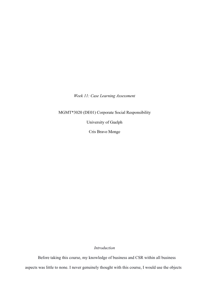 Implications and Reflections on Corporate Social Responsibility
