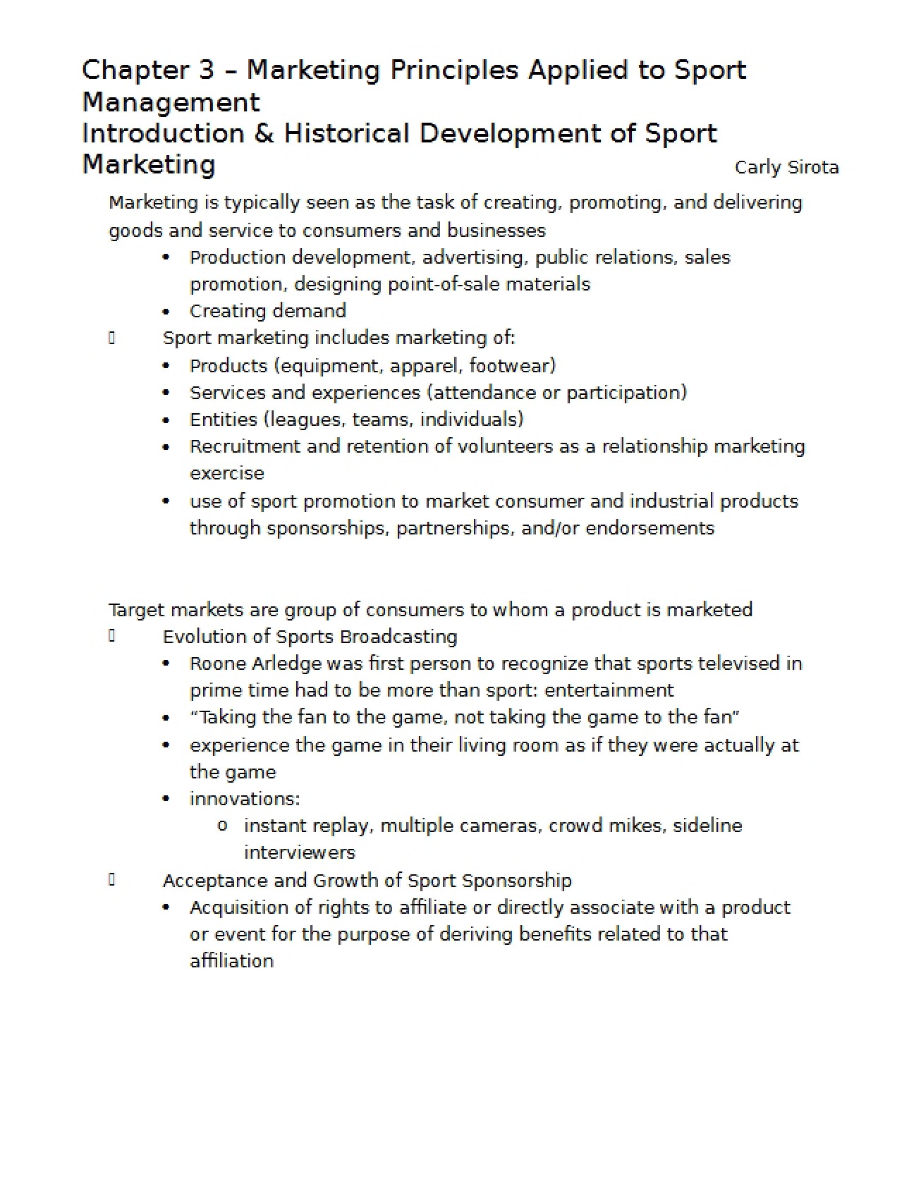 Marketing Notes and Lecture (Chapter 3)