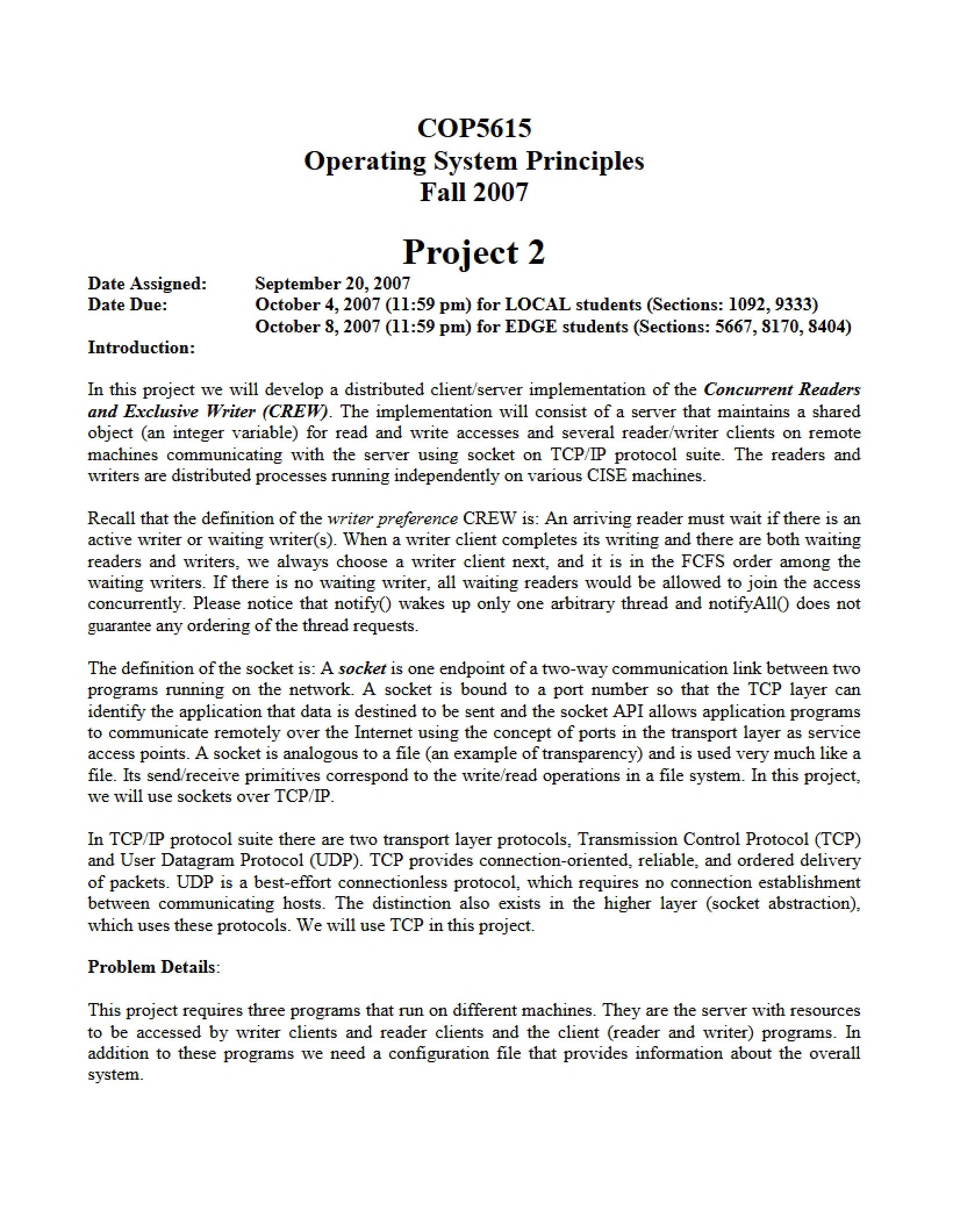 Operating Systems Project Two