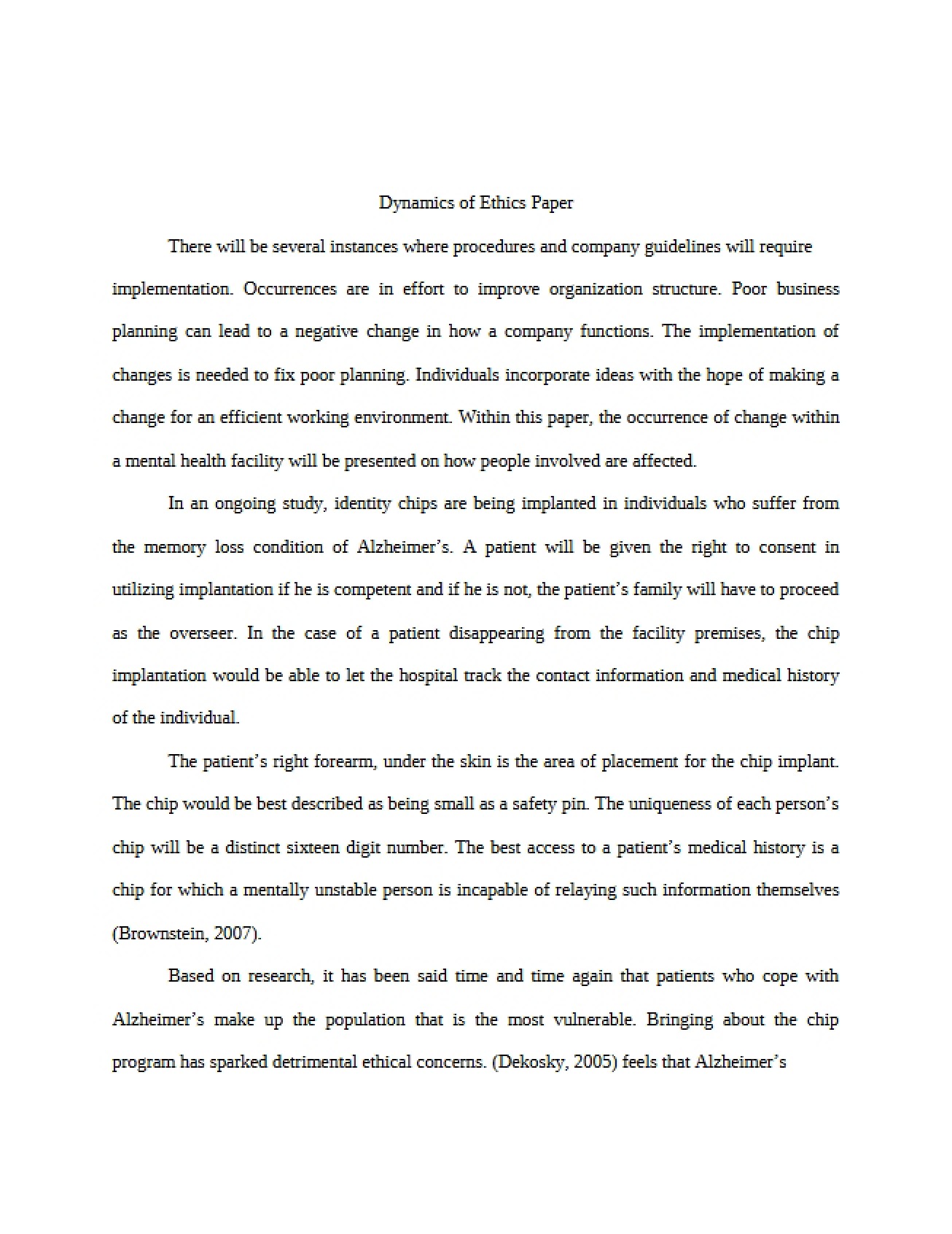 Dynamics of Ethics Paper