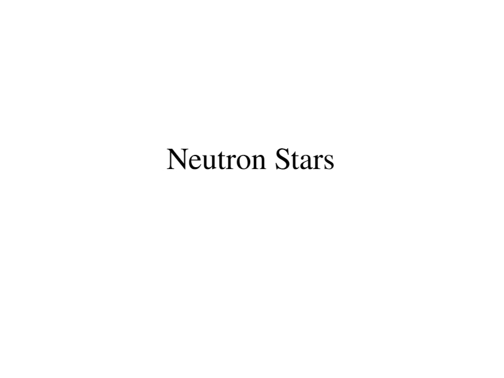 Stars Neutron Type
