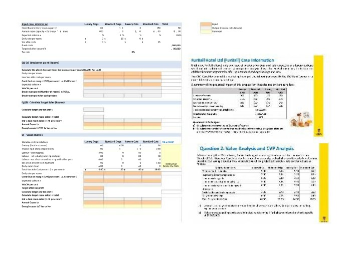 Week 7 Tutorial Worksheet on Pricing and CVP