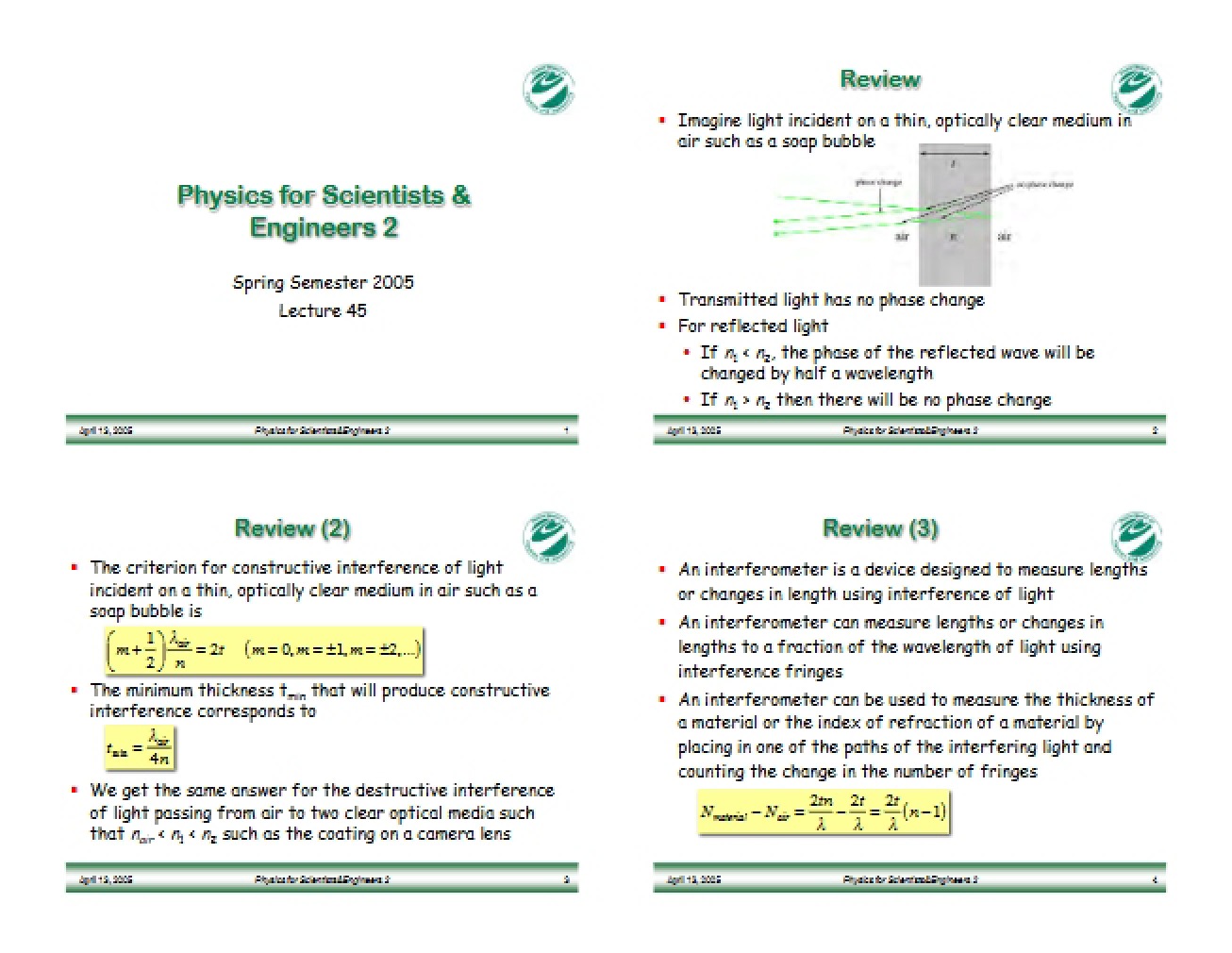Lecture 45 Notes
