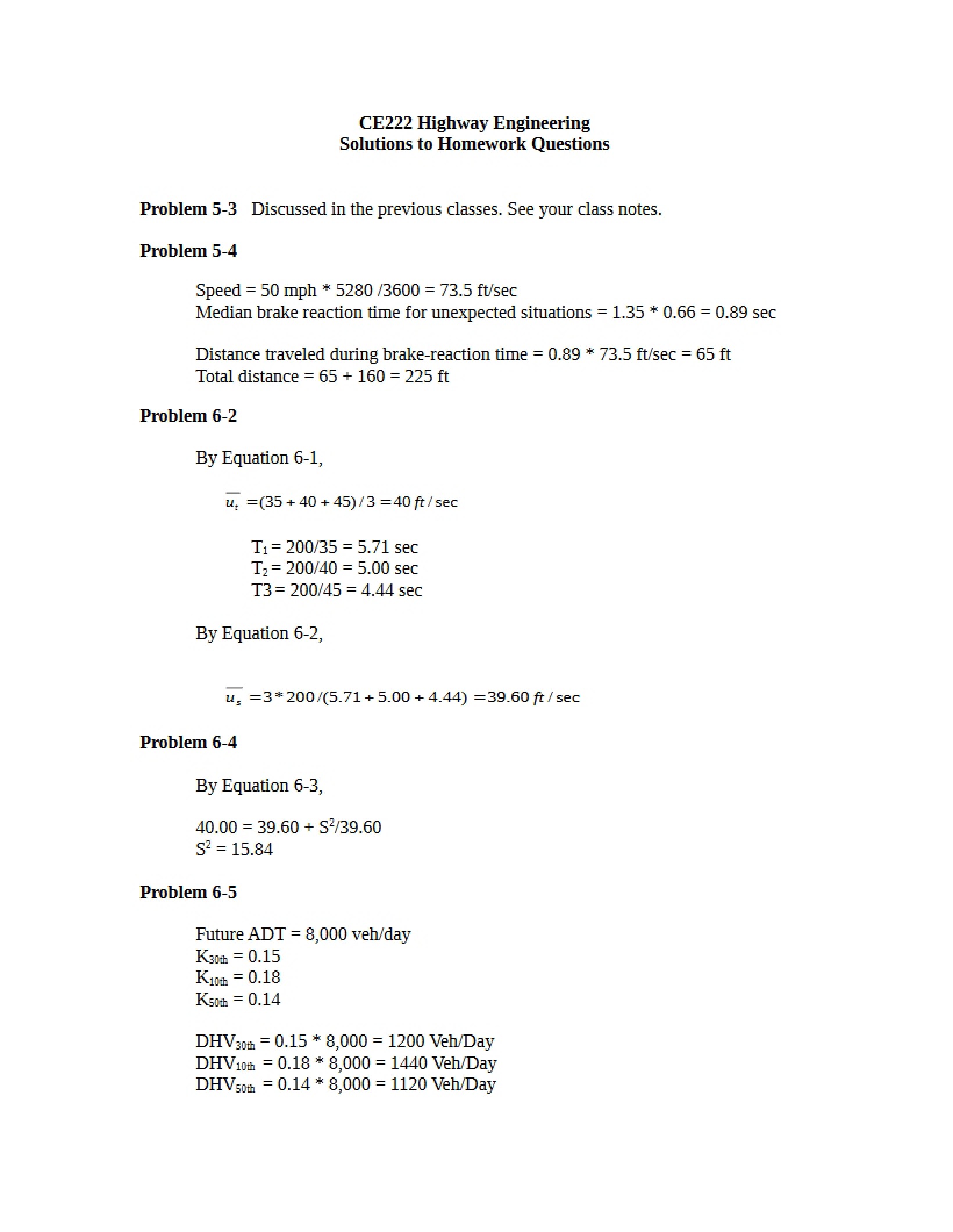 Homework Solutions
