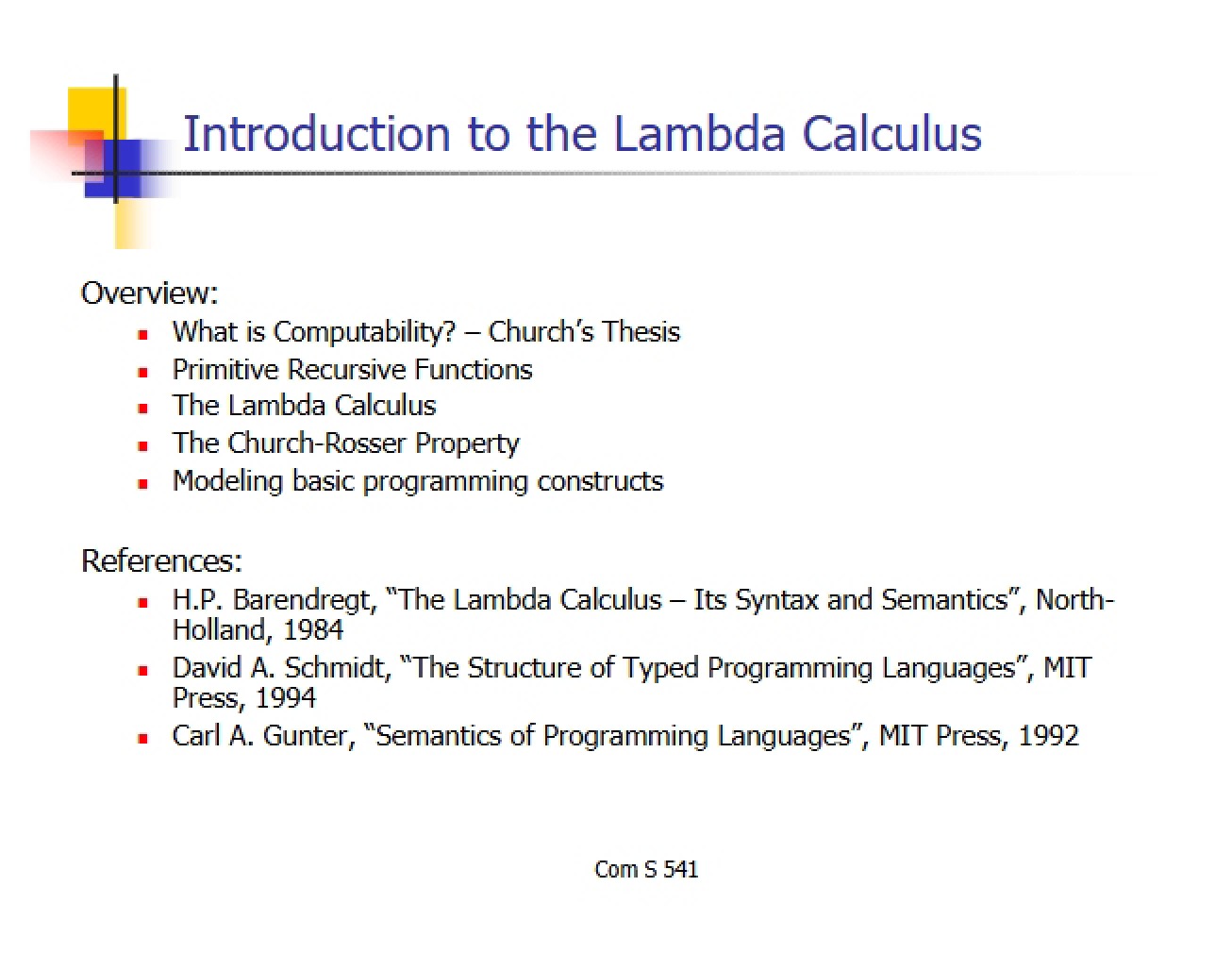 Fundamentals of Lambda Calculus