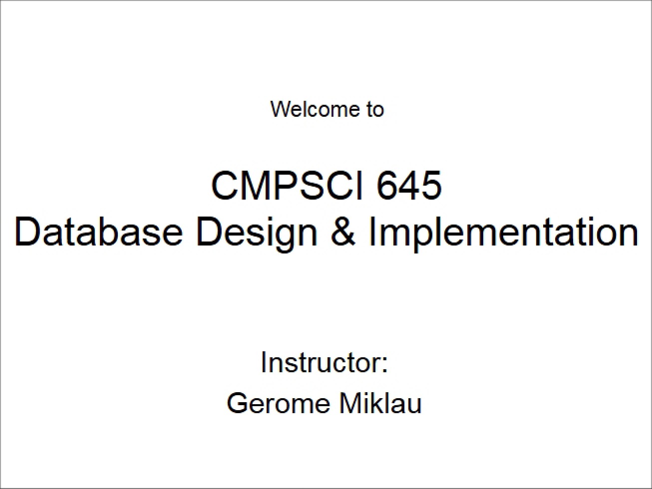 Database Overview