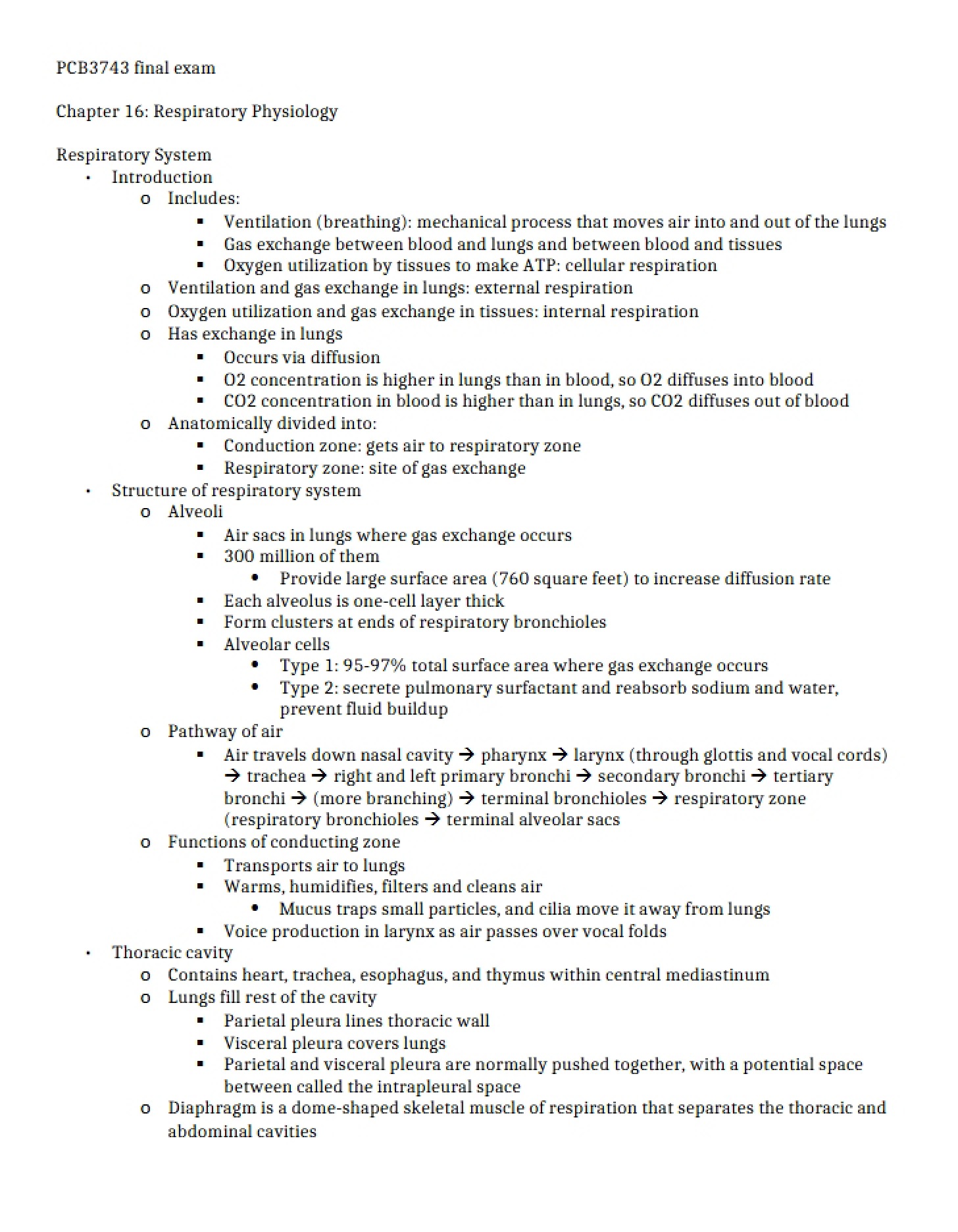Chapter 16 Physiology of Respiration