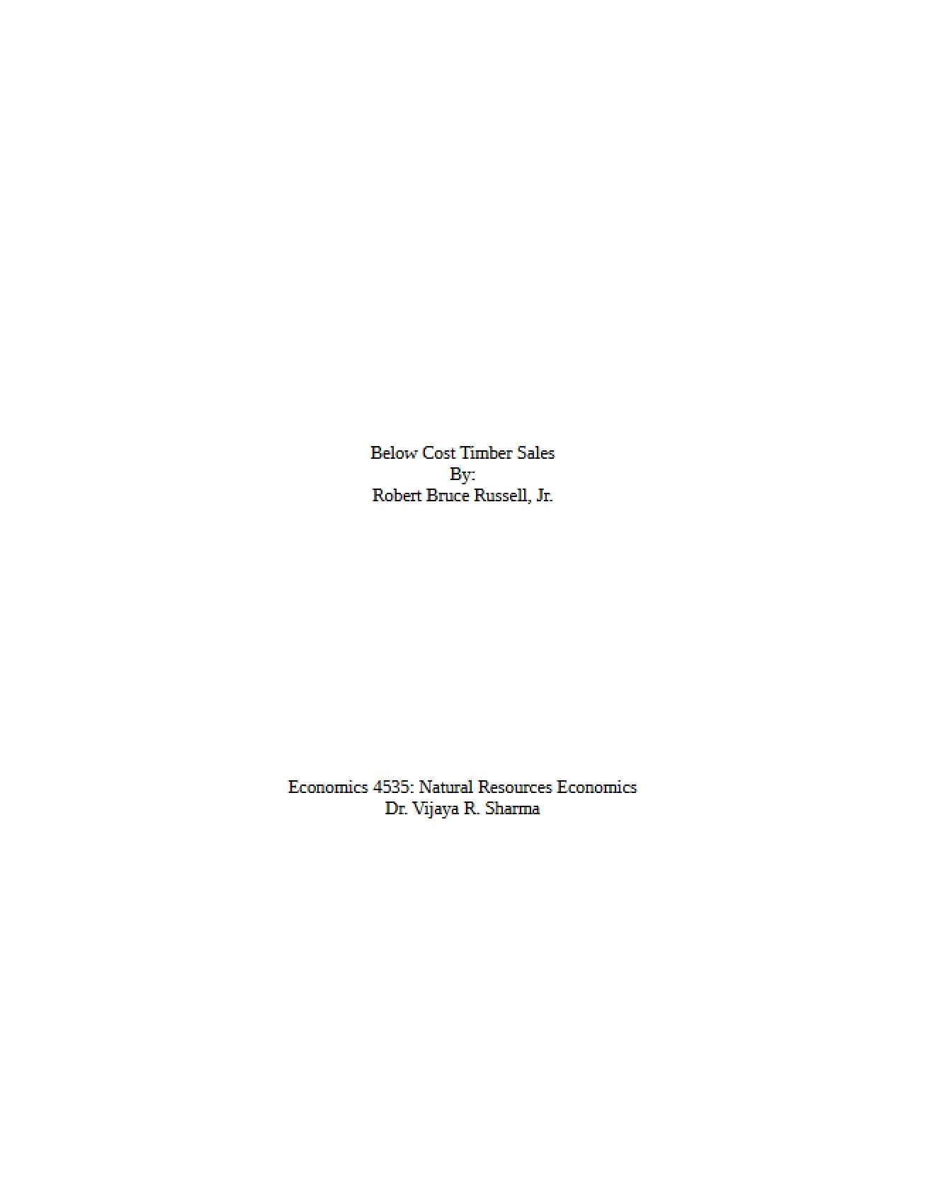 Below Cost Timber Sales Analysis