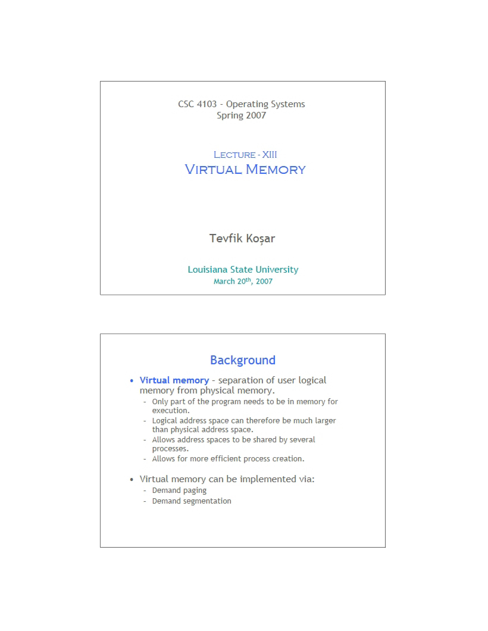 Virtual Memory Concepts