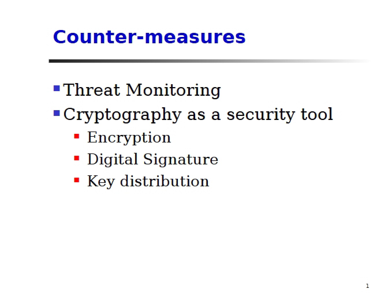 Counter-Measures (First Instance)