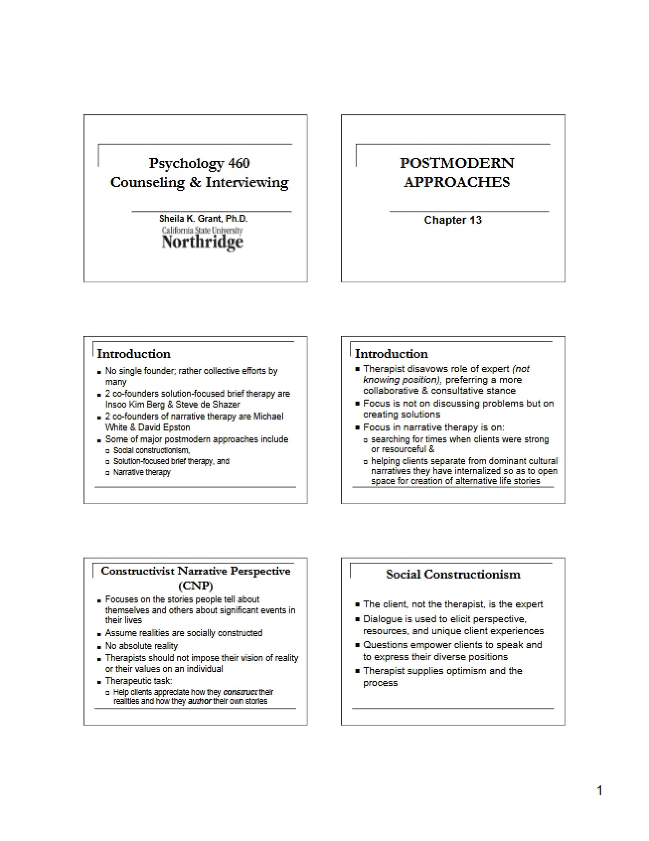 Approaches to Postmodernism