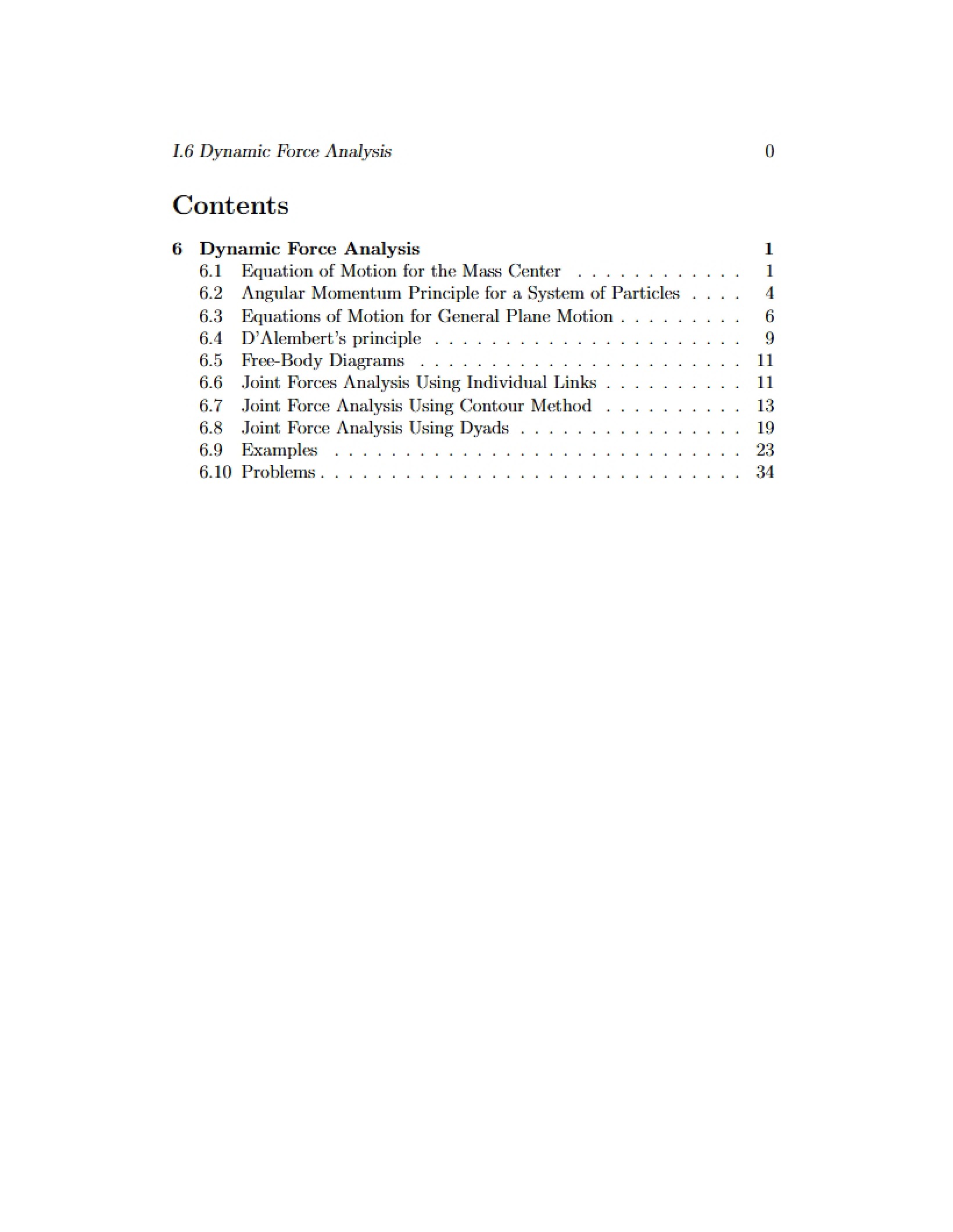Robotics - Dynamic Force Analysis