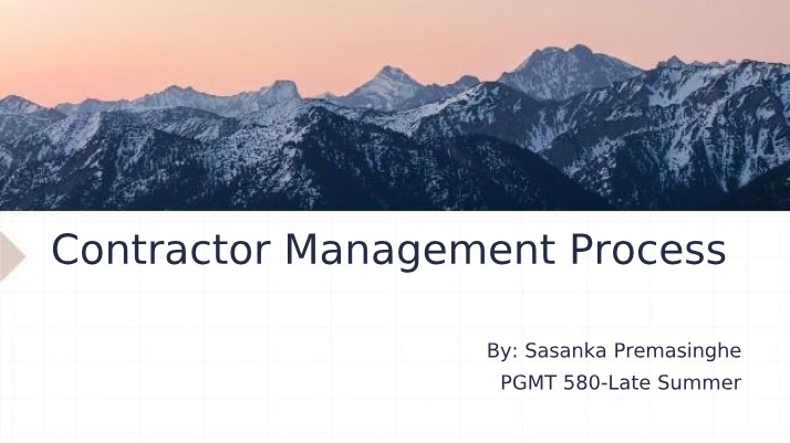 Effective Contractor Management Process for Enhancing Procurement