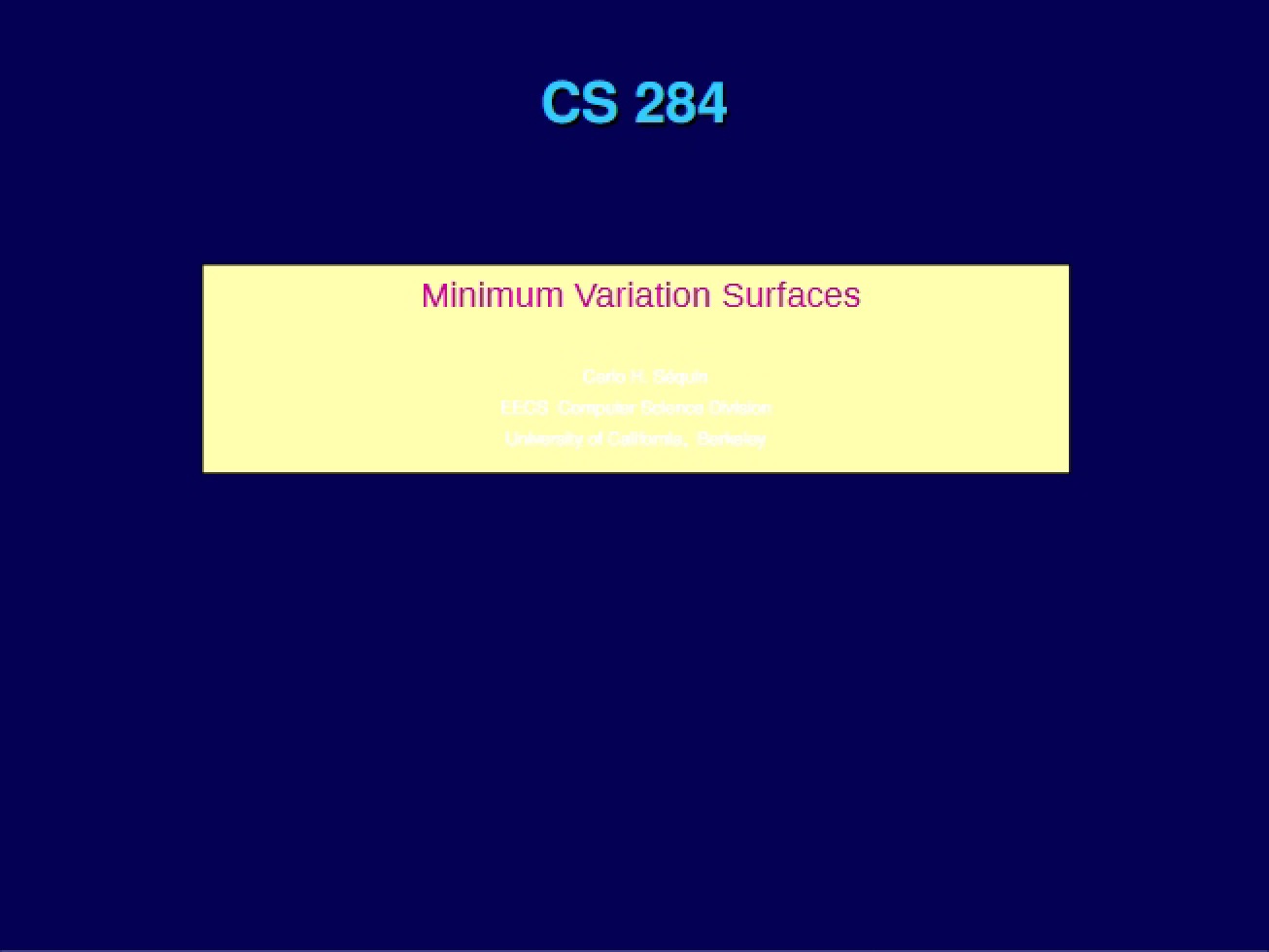 Surfaces with Minimum Variation