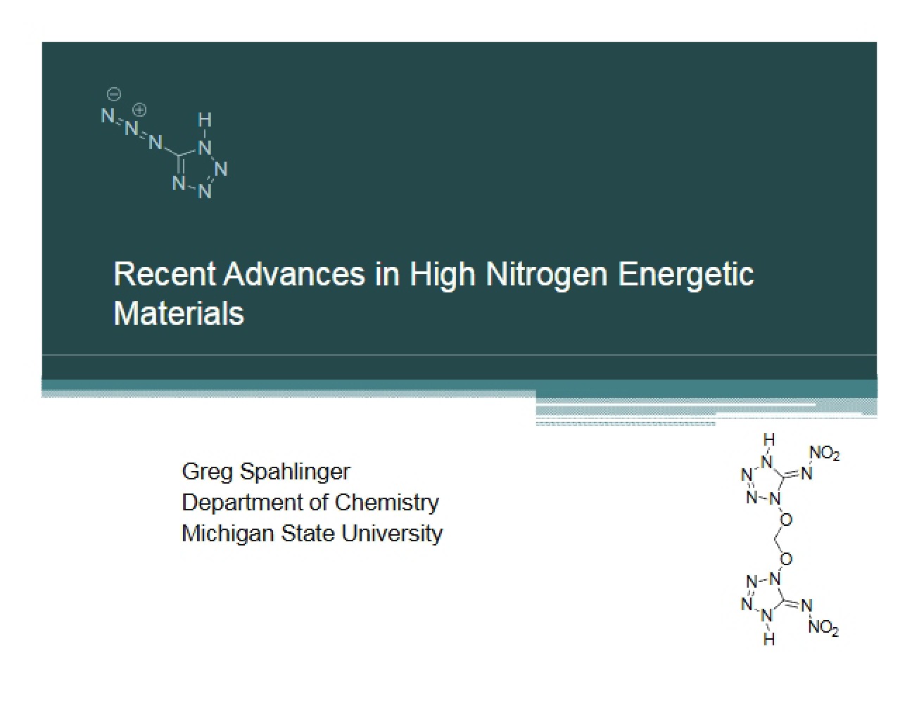 High Nitrogen Energetic Materials Recent Advances