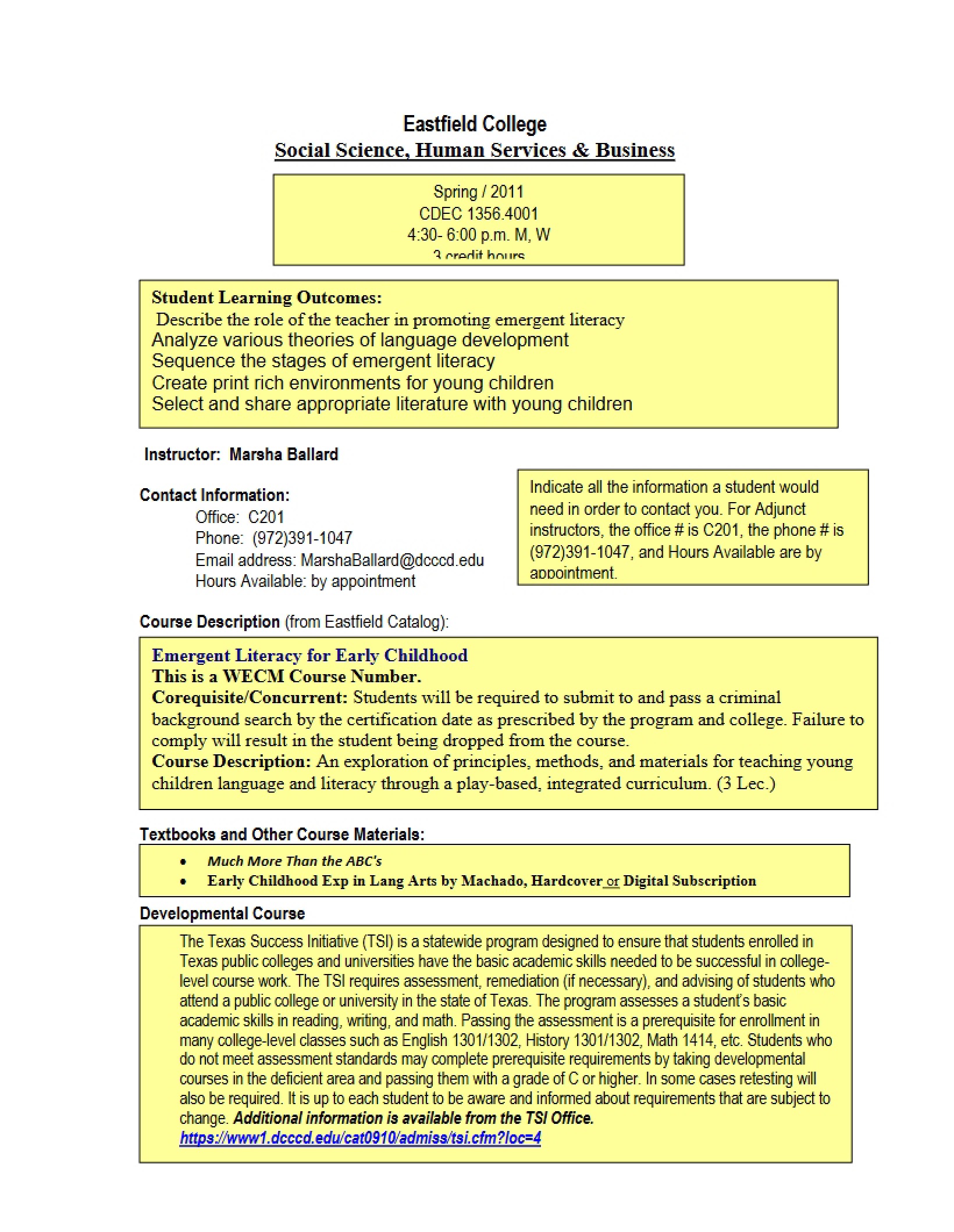 Syllabus - 5 Pages