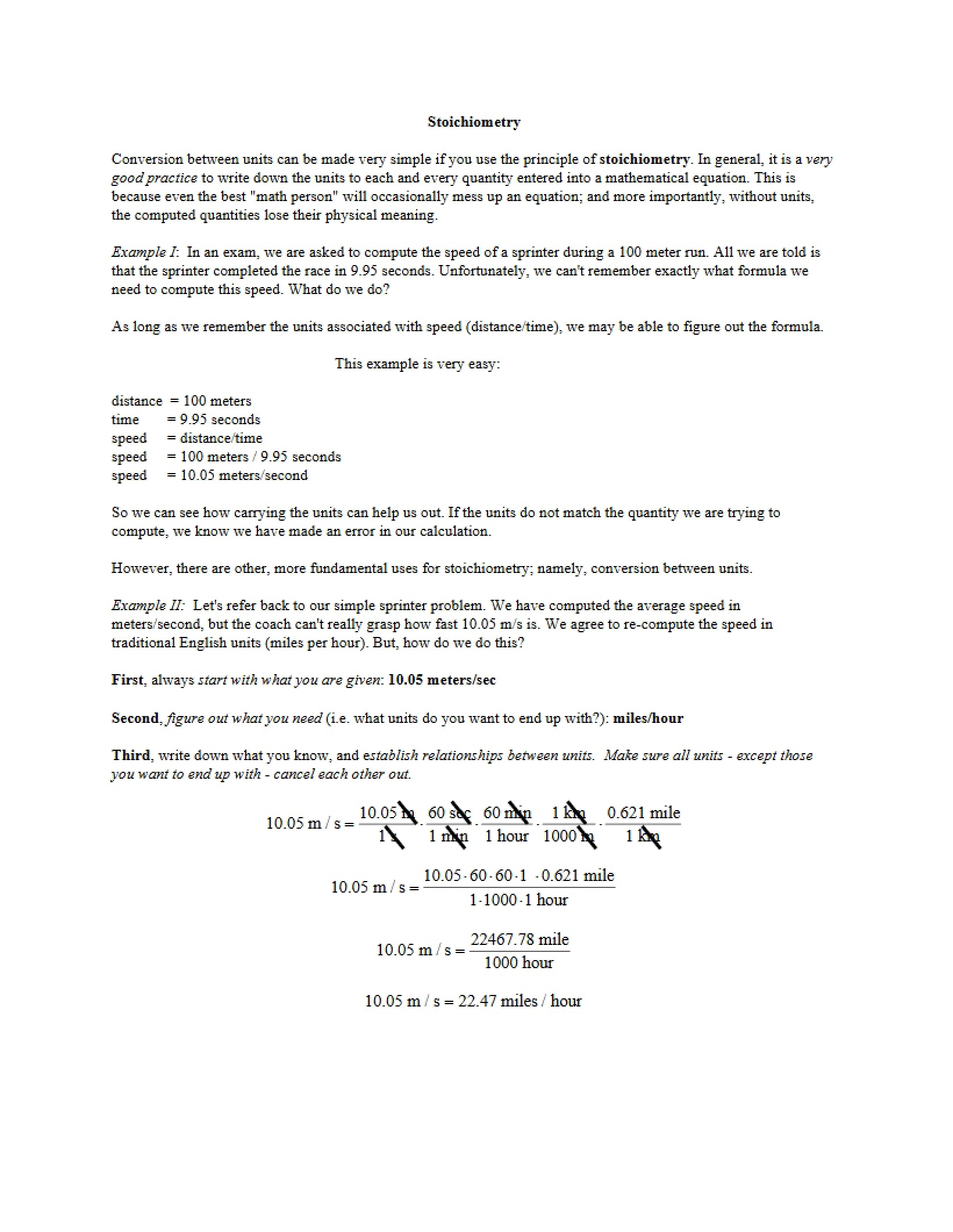 Biomechanics Stoichiometry