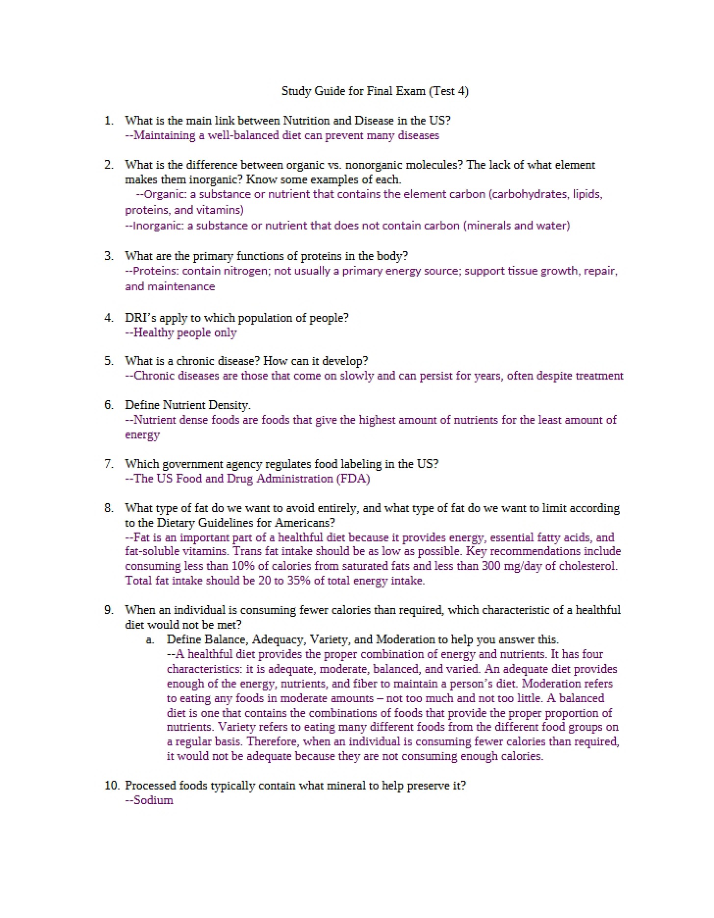 Independent Review Guide for Final