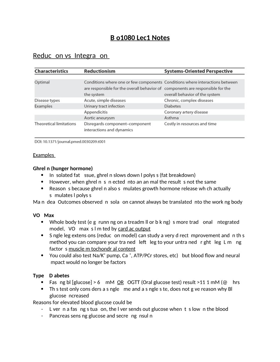 Notes for Bio1080 Lecture 1