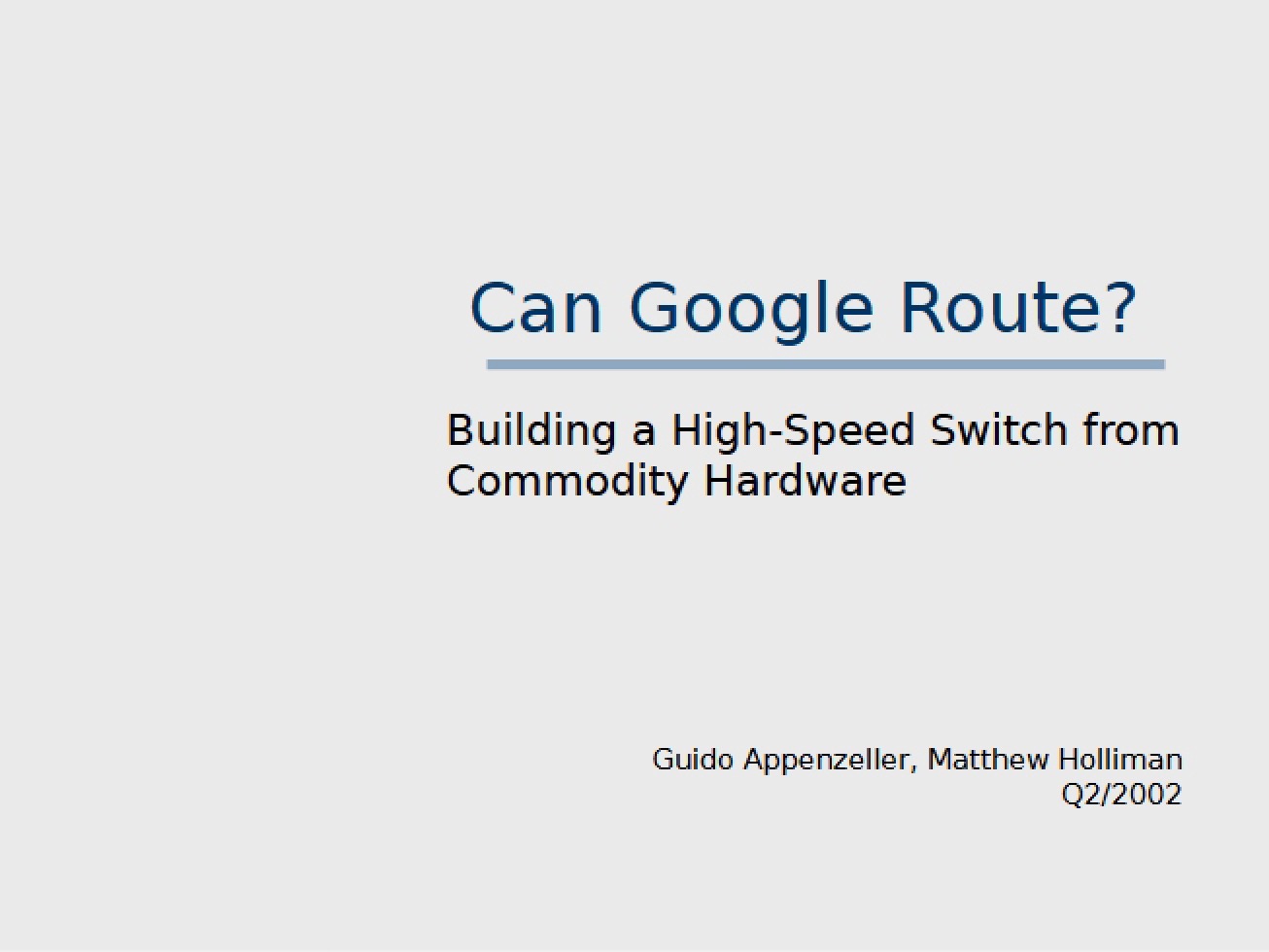 Analysis of Can Google Route