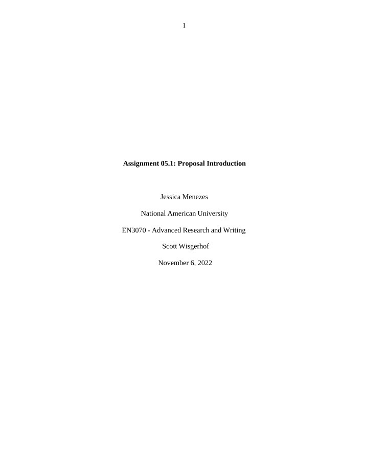 Proposal Introduction - Assignment 05.1