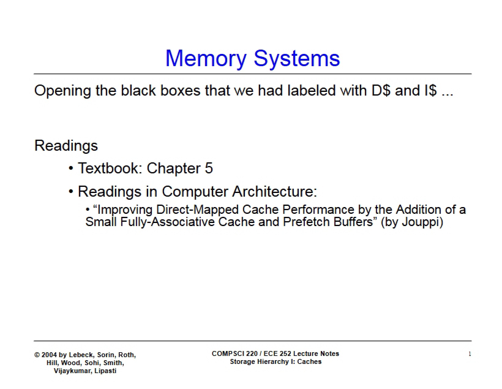 Systems of Memory