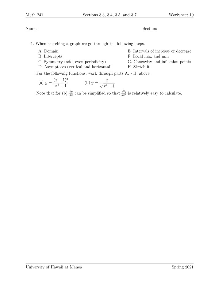 Calculus II Worksheet 10