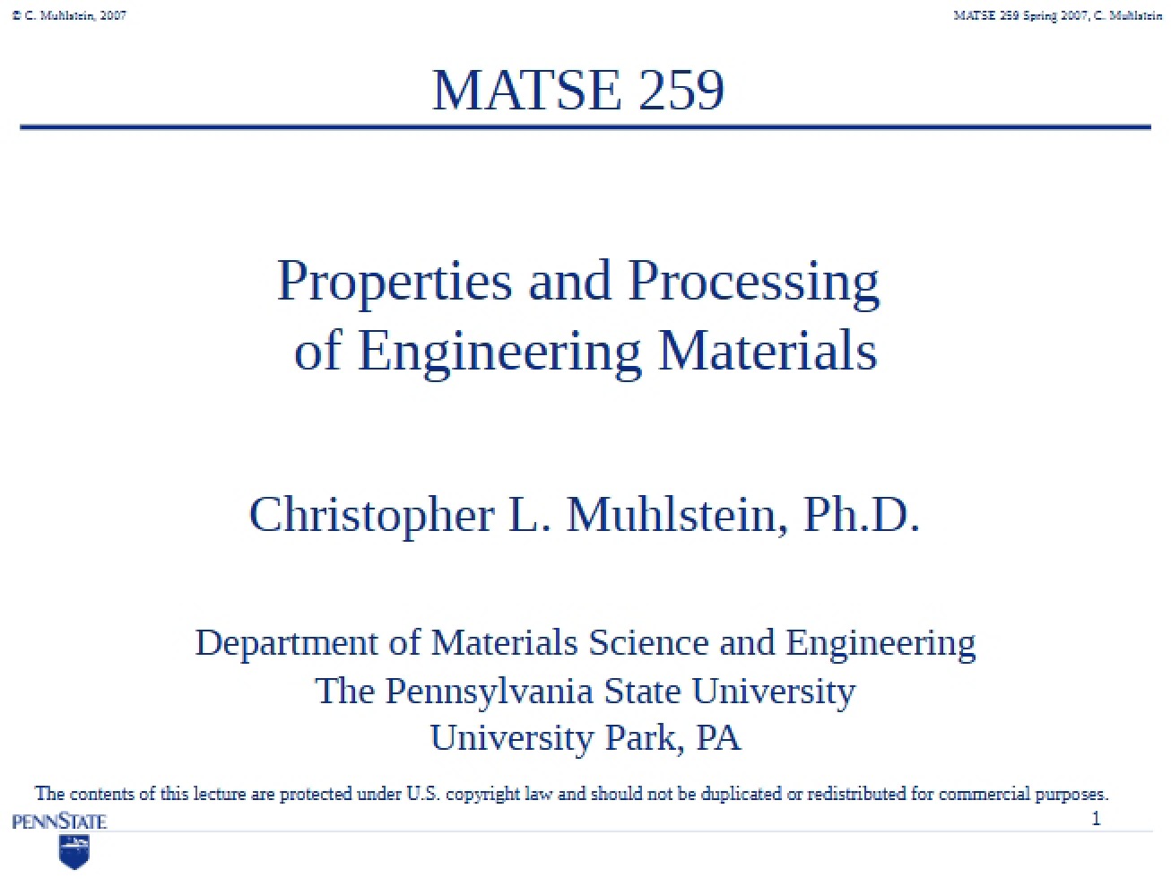 Processing of Engineering Materials