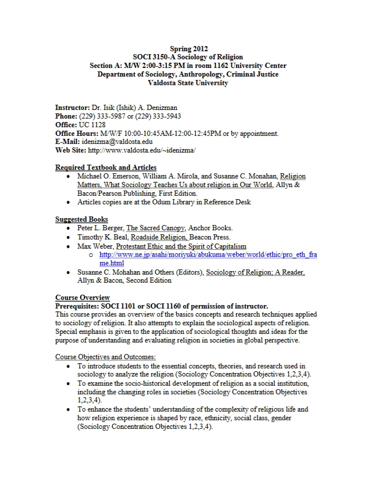 Course Syllabus