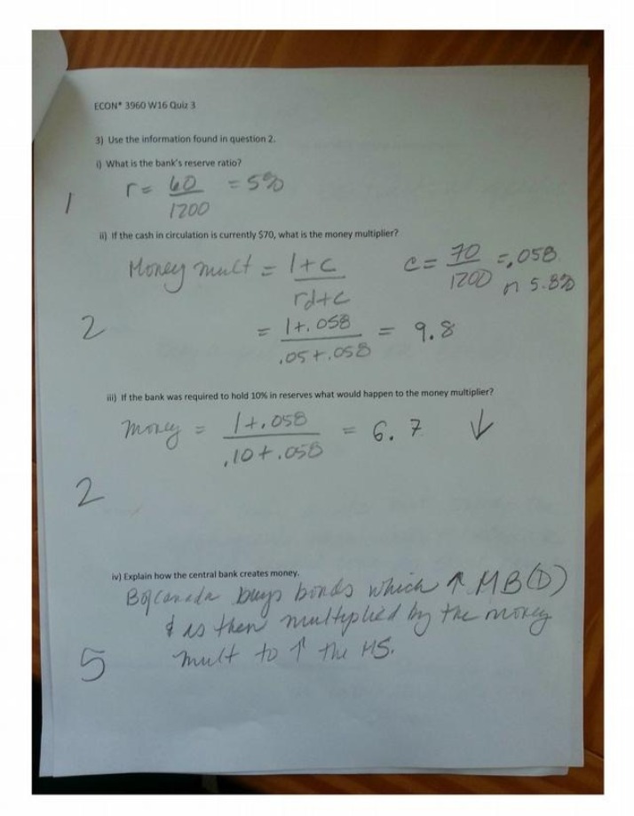 ECON 3960 W16 Quiz 3 Version A